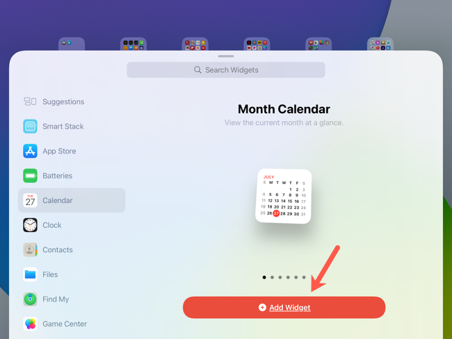 Добавление виджета на экран «Домой»