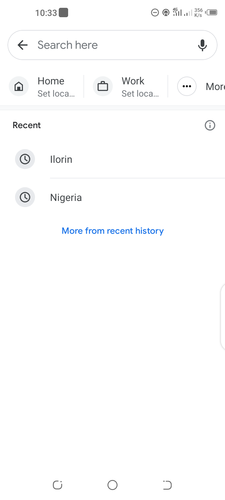 Нажмите строку поиска и выберите «Дом» для установки адреса