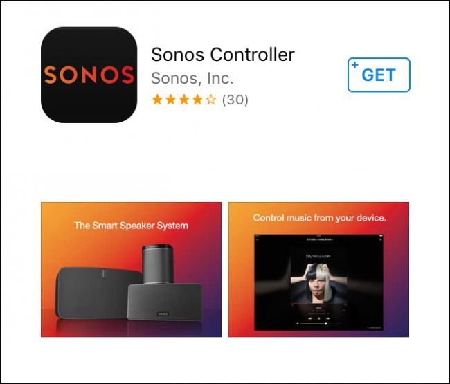 Загрузка приложения Sonos из App Store