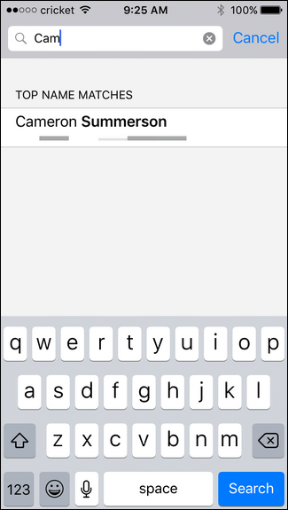 Список контактов для выбора и блокировки