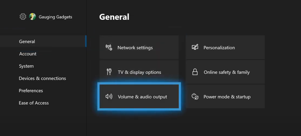 Скриншот настроек громкости