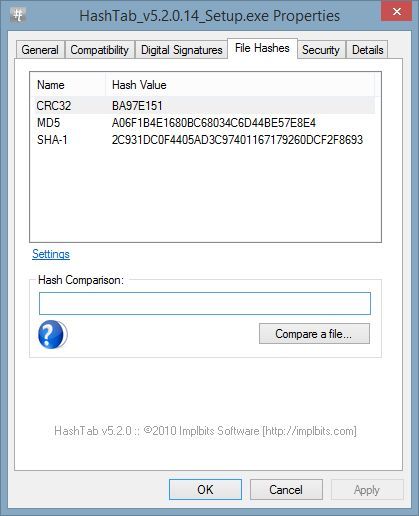 Выбор алгоритмов хеширования в настройках