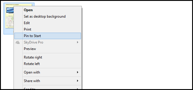 Контекстное меню с опцией Закрепить на Пуске для произвольного файла