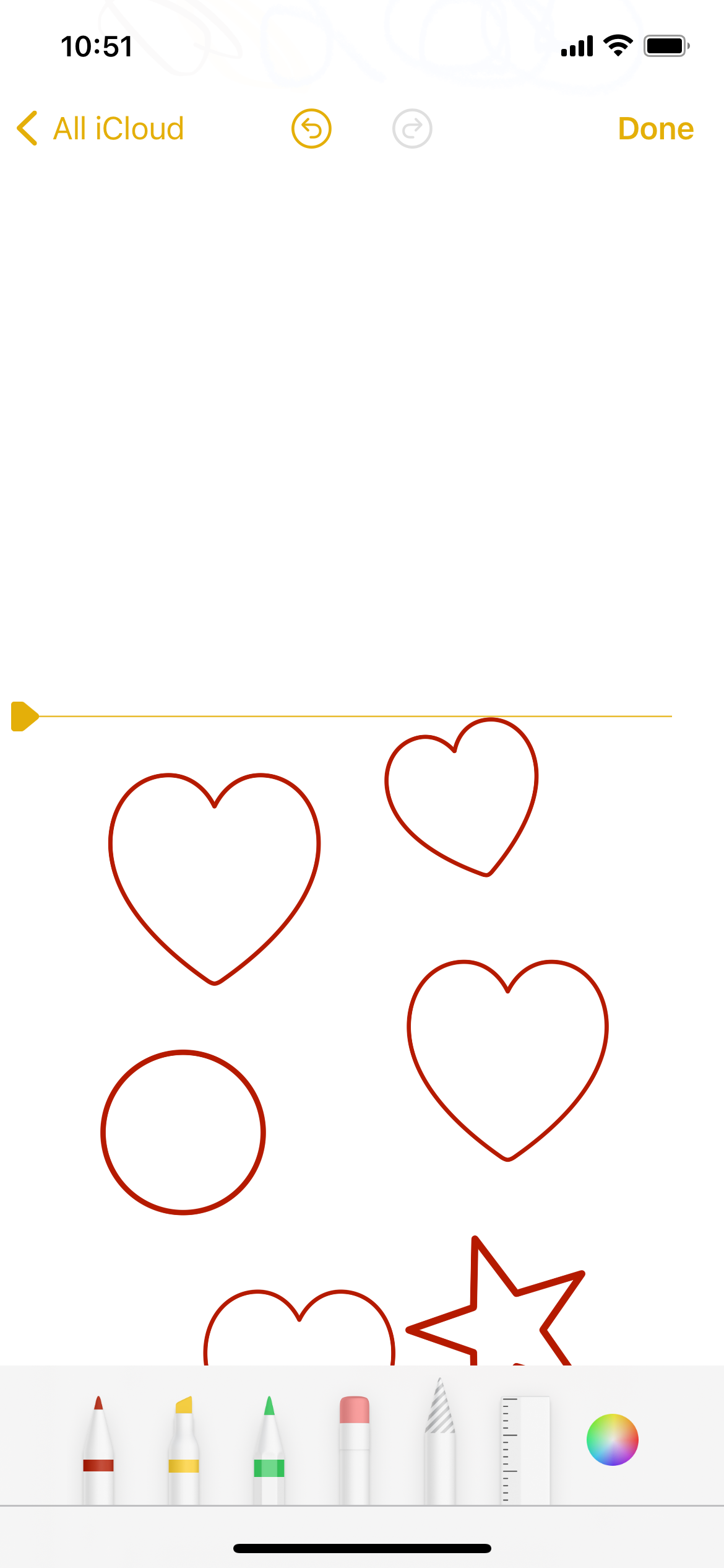 Yellow arrow with boundary