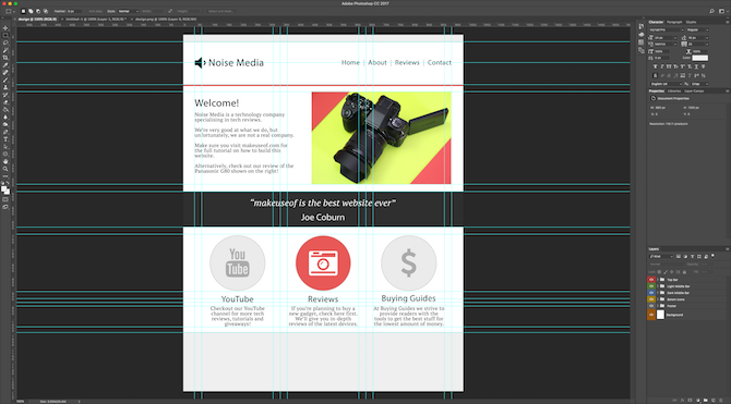 Шаблон PSD — структура слоёв