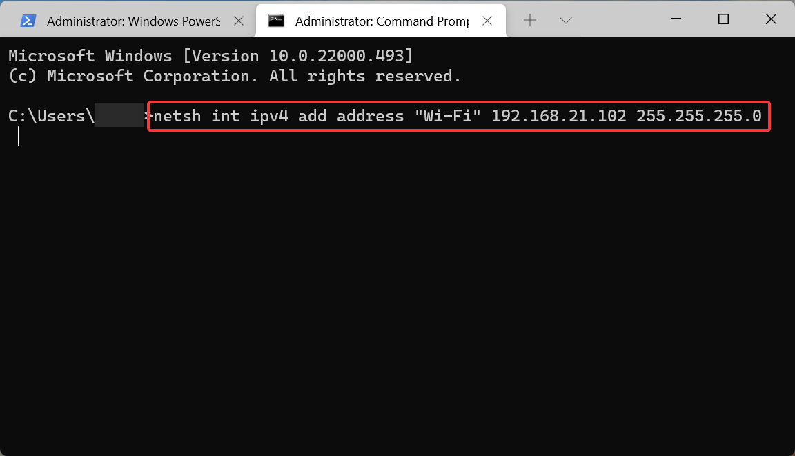 Добавление IP через netsh
