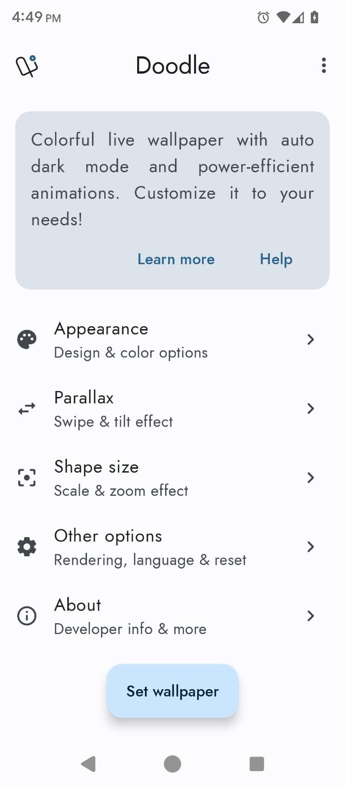 Главная страница Doodle Live Wallpapers