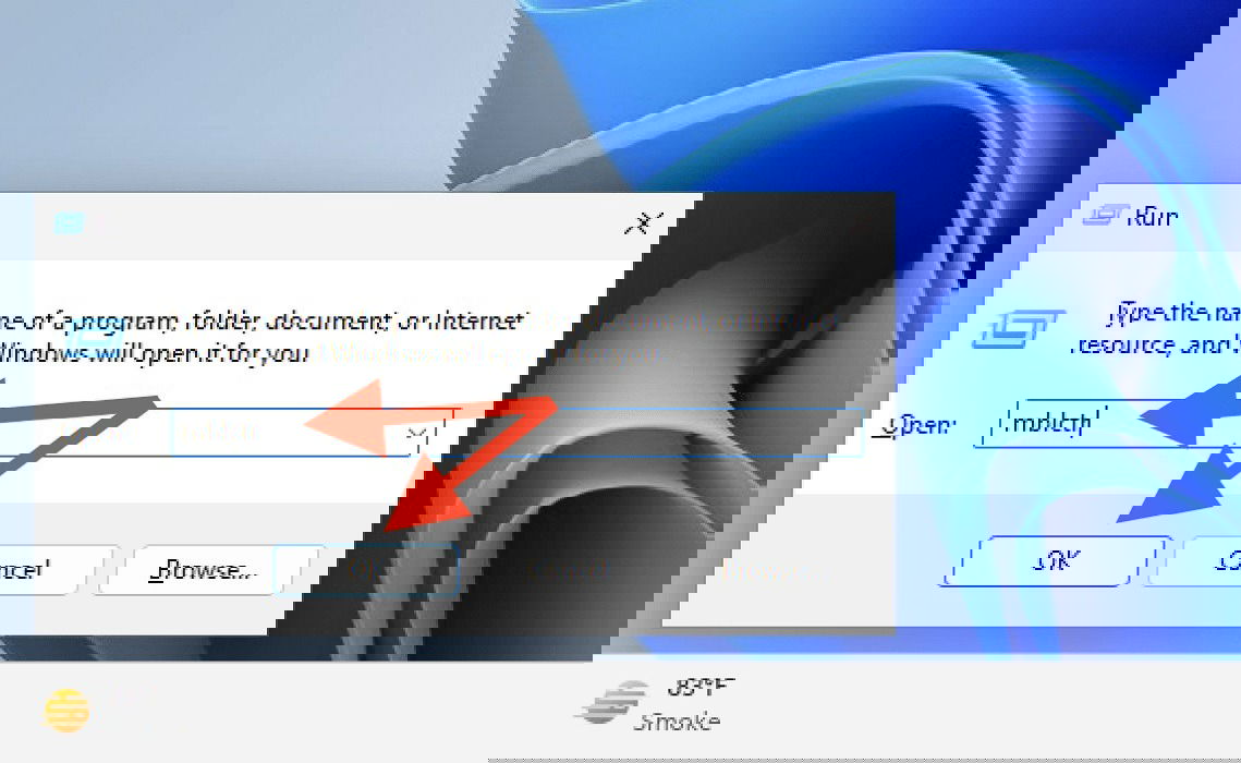Ввод mblctr в окне Выполнить Windows