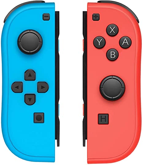 пара контроллеров Nintendo Joy-Con на белом фоне
