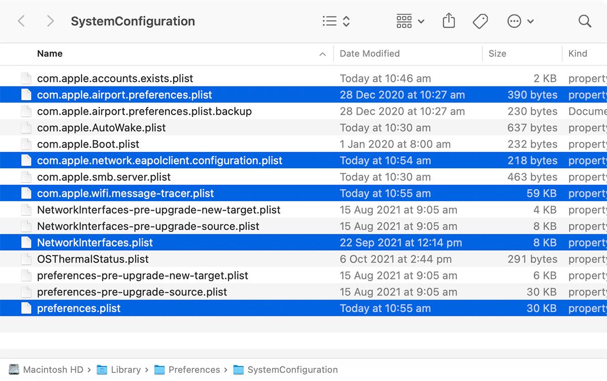 Файлы конфигурации сети