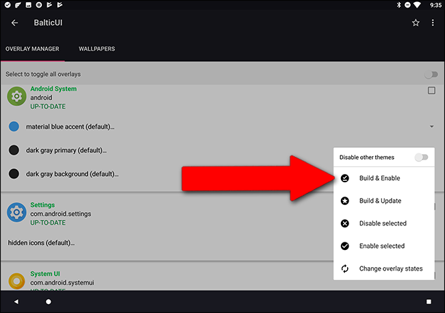 Процесс сборки и применения темы в Substratum