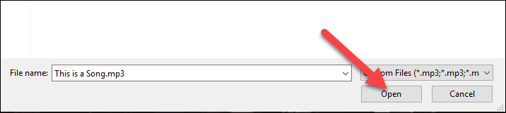 Кнопка 'Открыть' для начала загрузки файлов