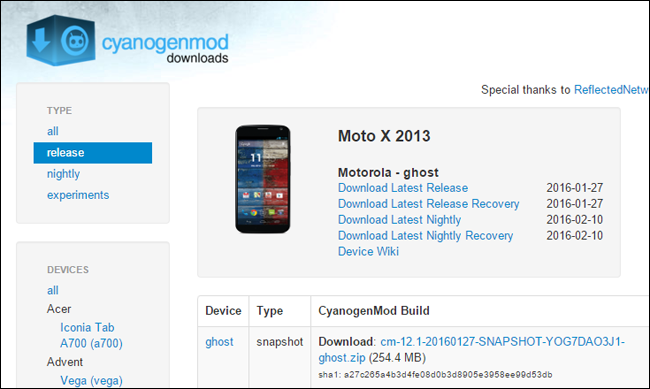 CyanogenMod 12.1 на Moto X 2013: логотип и экран загрузки