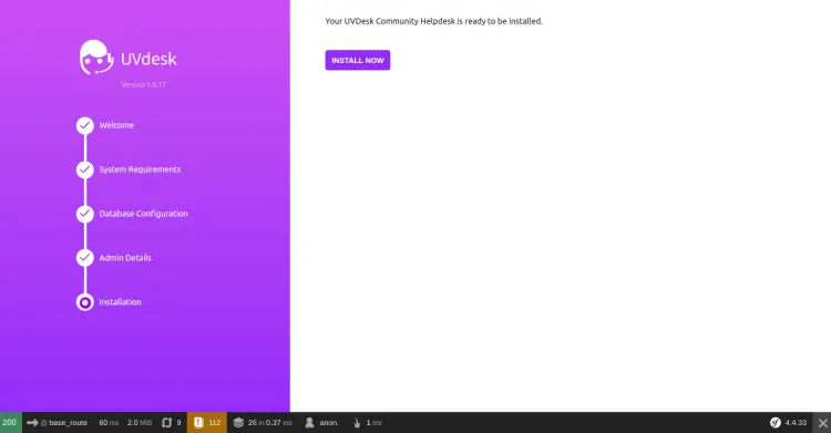 Установка приложения UVdesk