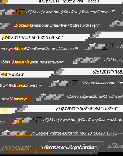 Удалённые дубликаты в Duplicate File Remover