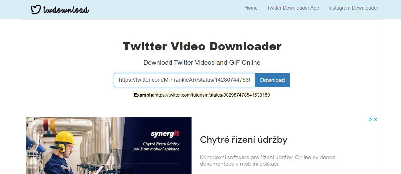 Сервис загрузки GIF с Twitter в браузере
