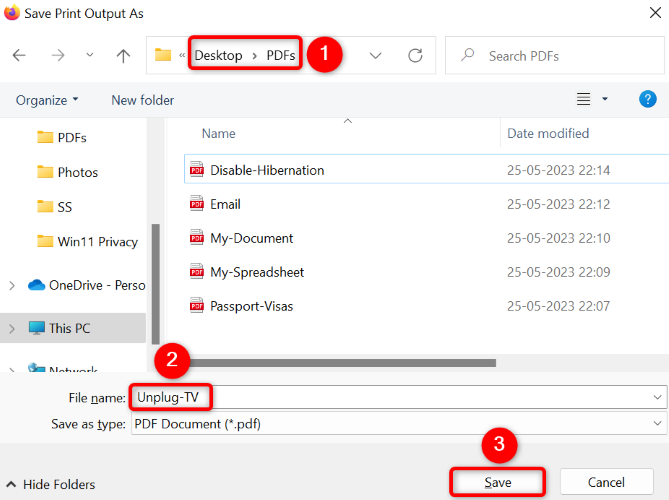 Преобразуйте веб-страницу в PDF с помощью Firefox