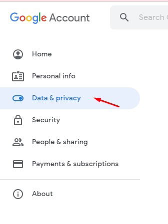 Панель «Данные и конфиденциальность» Google