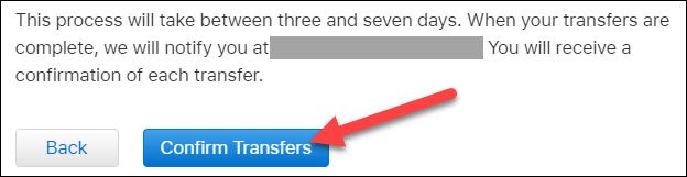 Подтвердите переносы, чтобы завершить процесс