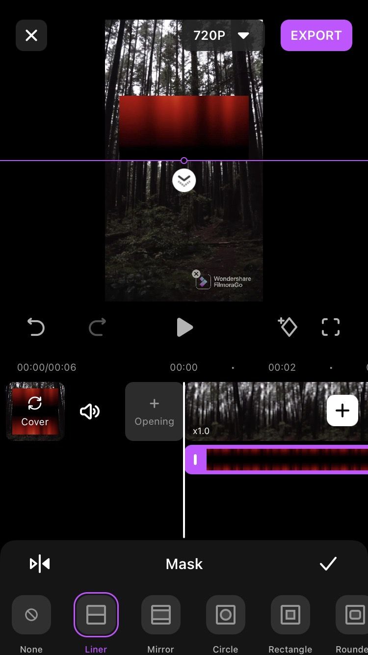 форма маски в filmorago
