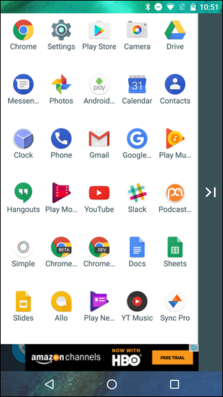 Скриншот: ящик приложений Parallel Windows с иконками приложений