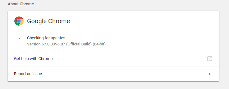 Скриншот статуса обновления и перезапуска браузера