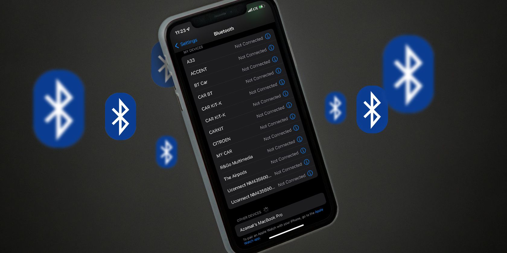 Переименовать Bluetooth устройство на iPhone