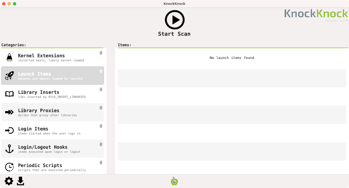 KnockKnock — поиск persistency компонентов