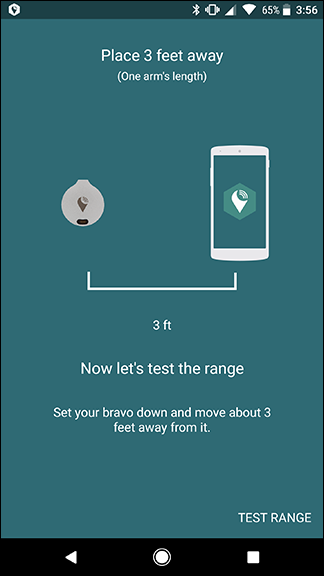 Результат теста диапазона с указанием примерной дистанции