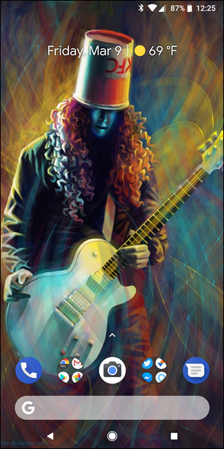 Пример стандартного лаунчера с ящиком приложений