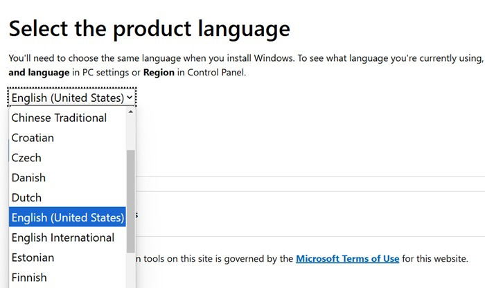 Выбор языка для ISO Windows 11 при загрузке.