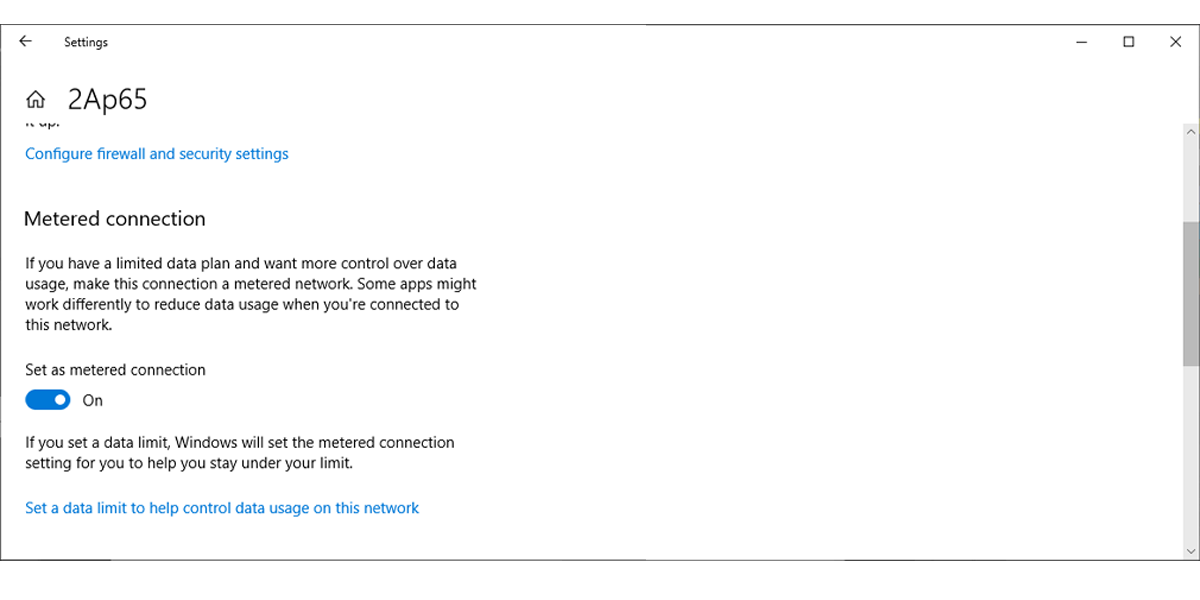 Metered connection in Windows 100
