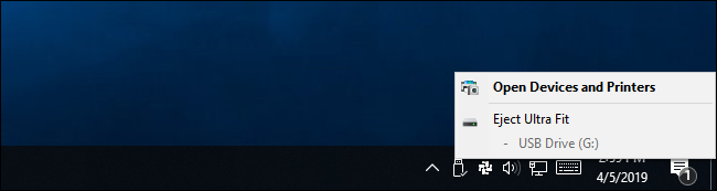 Извлечение внешнего USB-накопителя в Windows 10