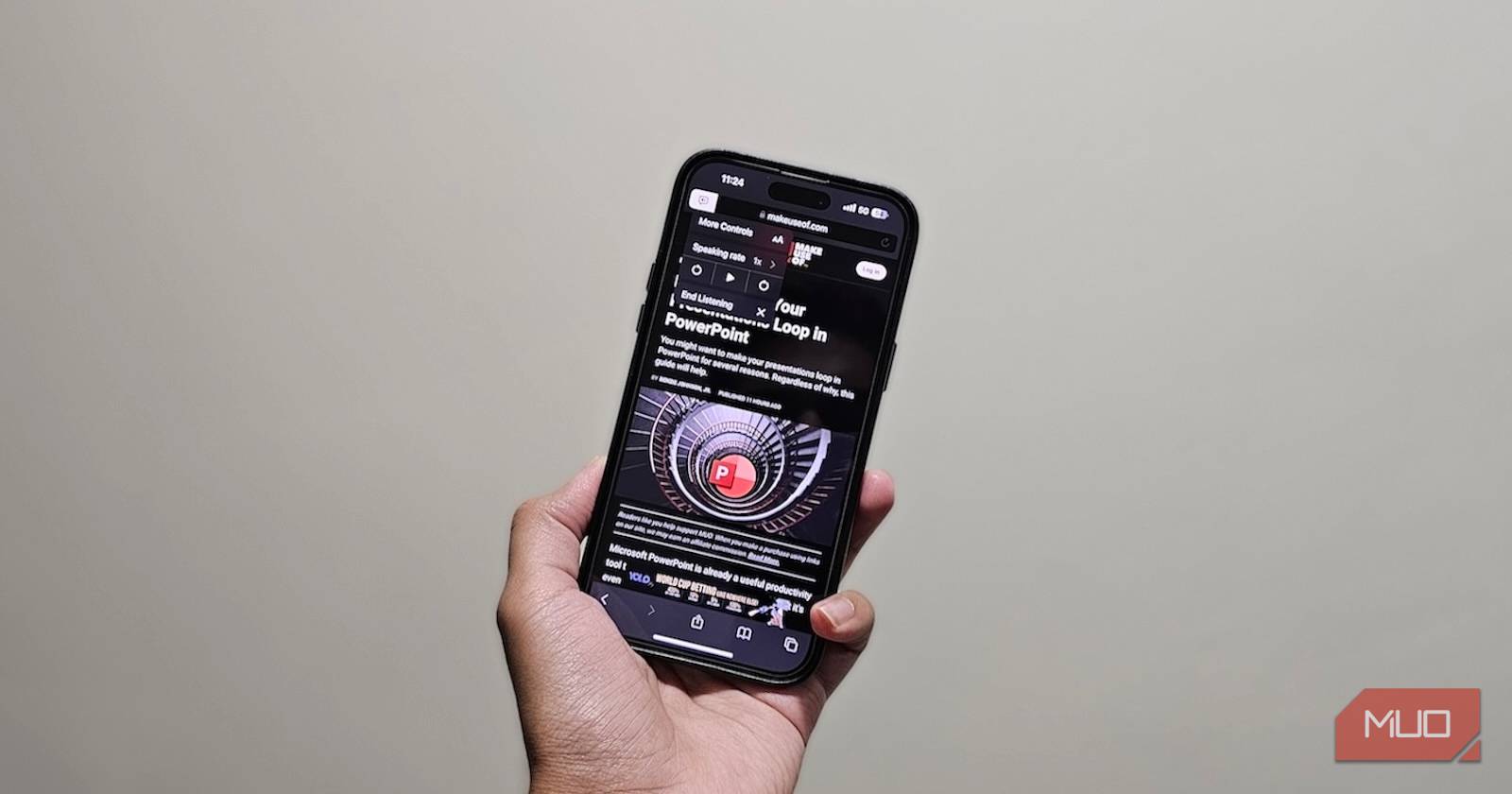 Прослушивание страницы в Safari на iPhone