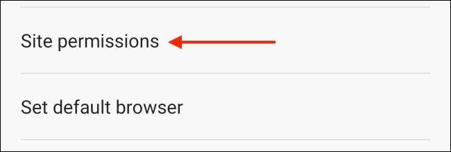 Выберите Разрешения сайта в настройках Edge