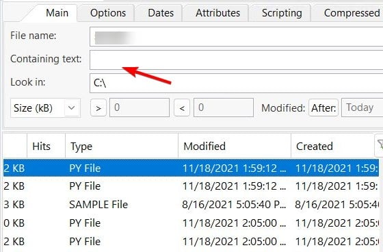 Поиск текста внутри файлов с предпросмотром совпадения