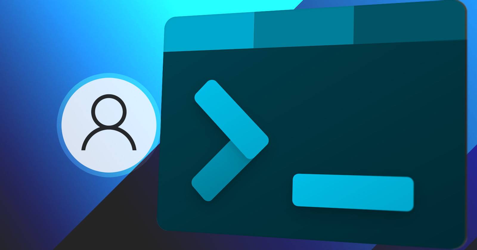 Логотип Windows CMD с иконкой аккаунта