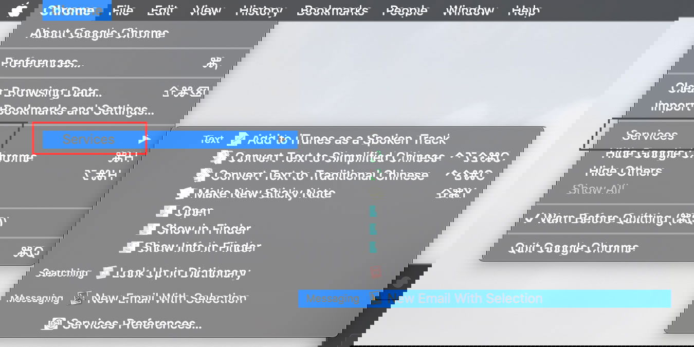 Меню «Сервисы» в macOS — настройка и советы