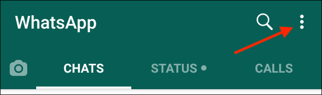 Нажмите меню в WhatsApp для Android