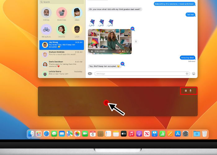 Управляющие кнопки Live Captions на Mac
