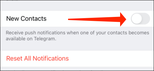 Tap the switch next to New Contacts