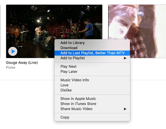 iTunes Context Menu