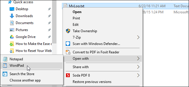 Как вернуть «Open with» в Windows 10
