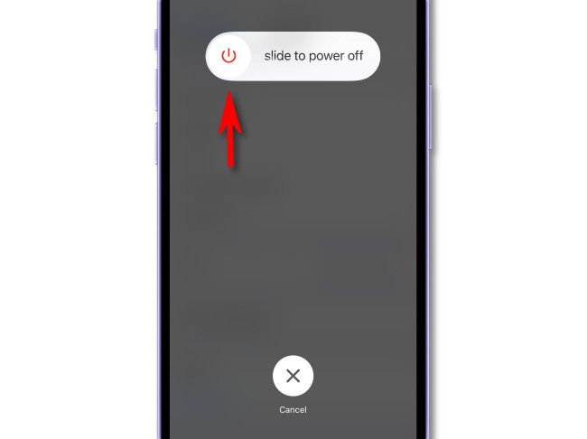 Смахните слайдер выключения вправо, чтобы выключить iPhone