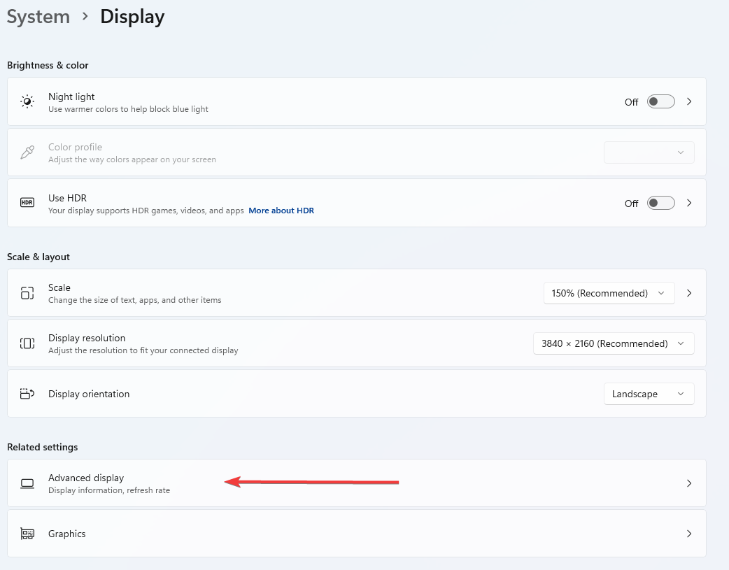 Дополнительные параметры дисплея