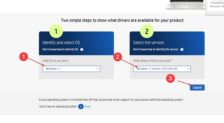 Выбор ОС перед загрузкой драйверов