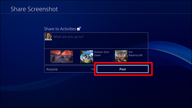 Подтверждение отправки в ленту Activities