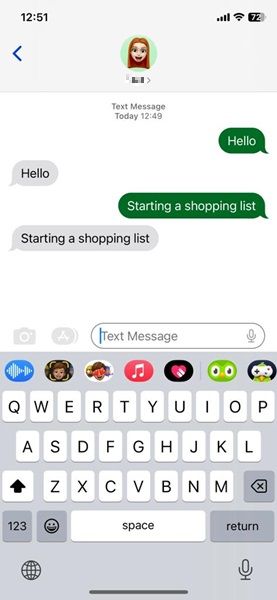 Переписка с самим собой в iMessage.