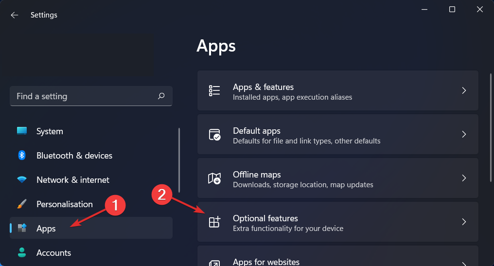 Раздел Необязательные компоненты в настройках Windows 11
