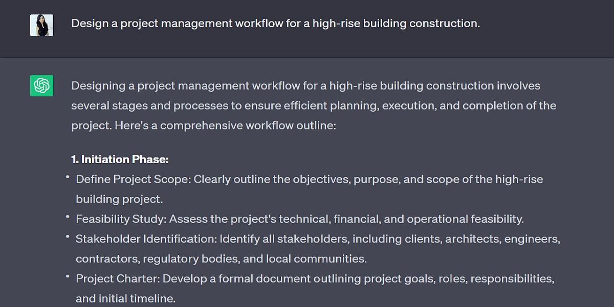 Project Management ChatGPT prompt
